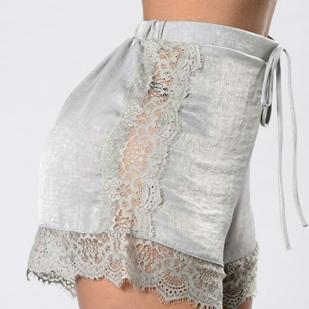 Fashion nova gray satin shorts