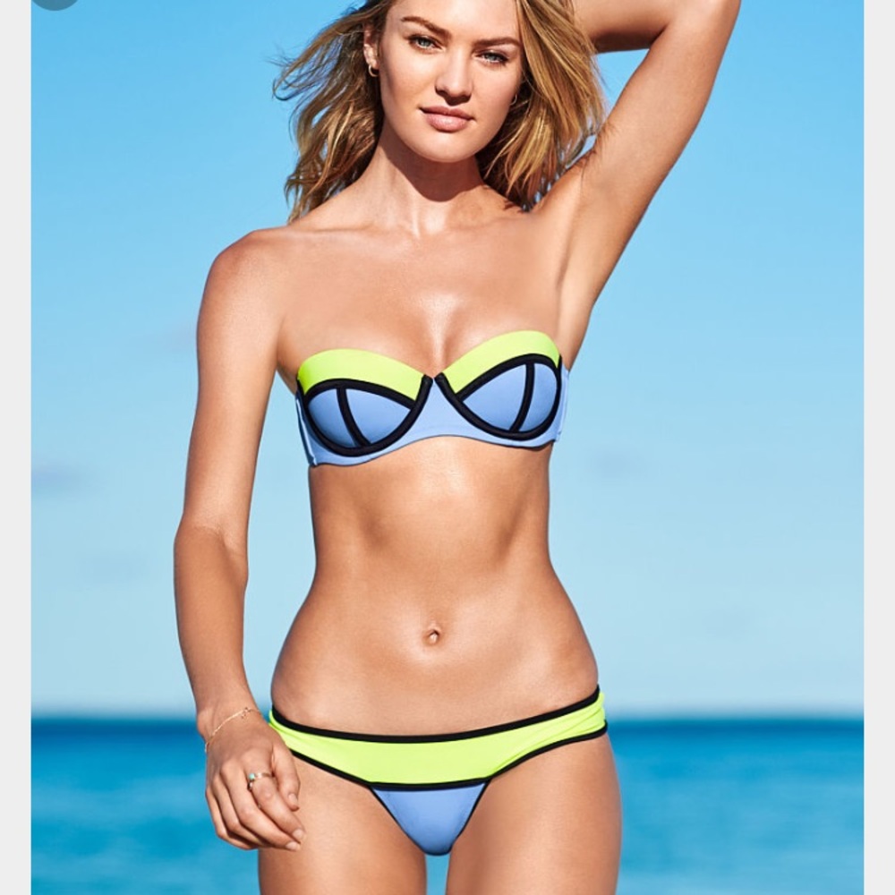 Victoria's Secret flirt bandeau yellow and purple