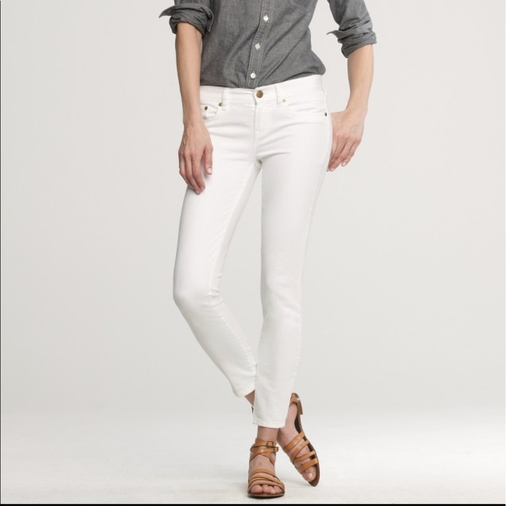 J. Crew White Toothpick Ankle Jeans