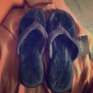 LL Bean Shearling Flip Flops