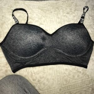 Gray vs pink sports bra