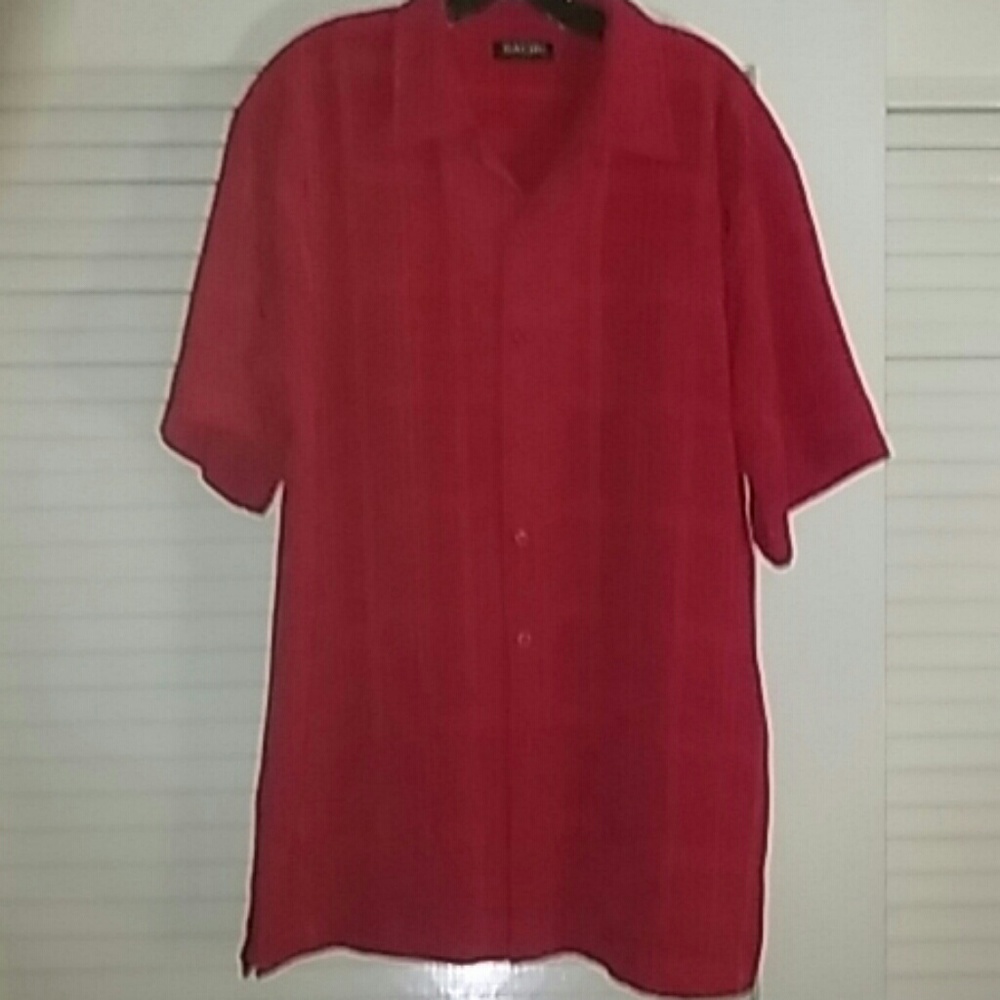 Men's L Red Casual SS Shirt