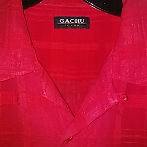 Men's L Red Casual SS Shirt - Picture 2 of 3