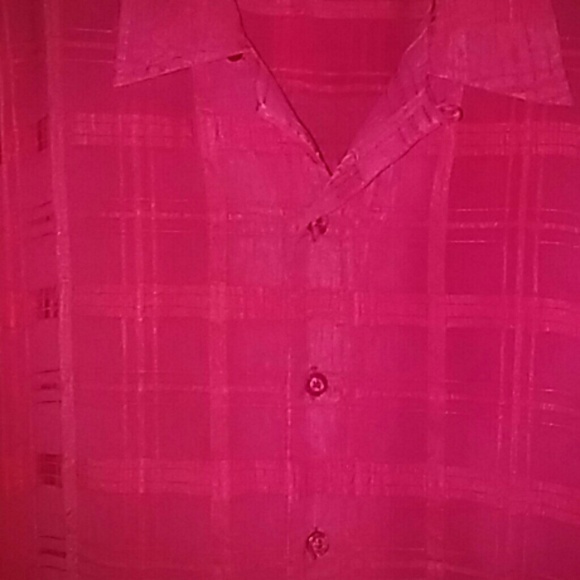 Men's L Red Casual SS Shirt - Picture 3 of 3