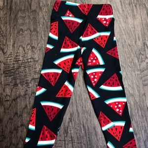 LuLaRoe Americana Kids S/M Watermelon Leggings