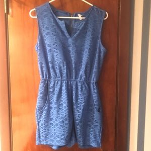 Blue Eyelet Romper