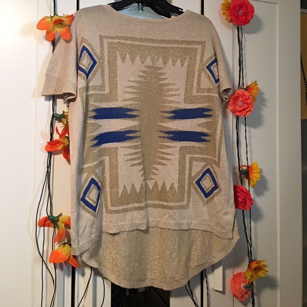 Aztec Print Knit Top