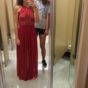 red formal dress