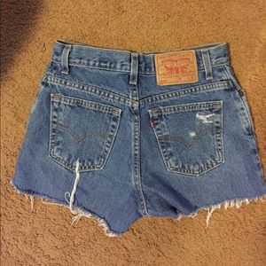 High waisted Levi's distressed shorts
