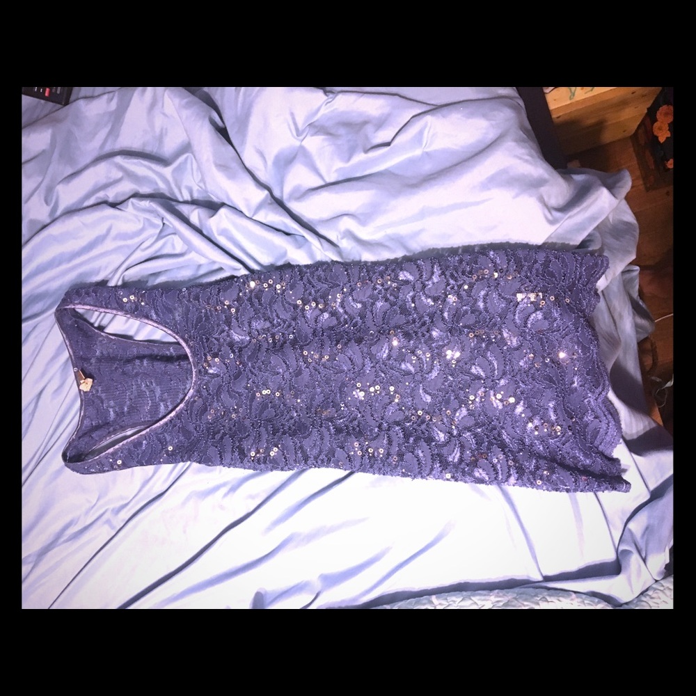 BKE Tank top size Small purple blue sequins.