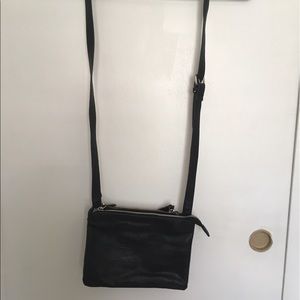 Three- section cross body purse