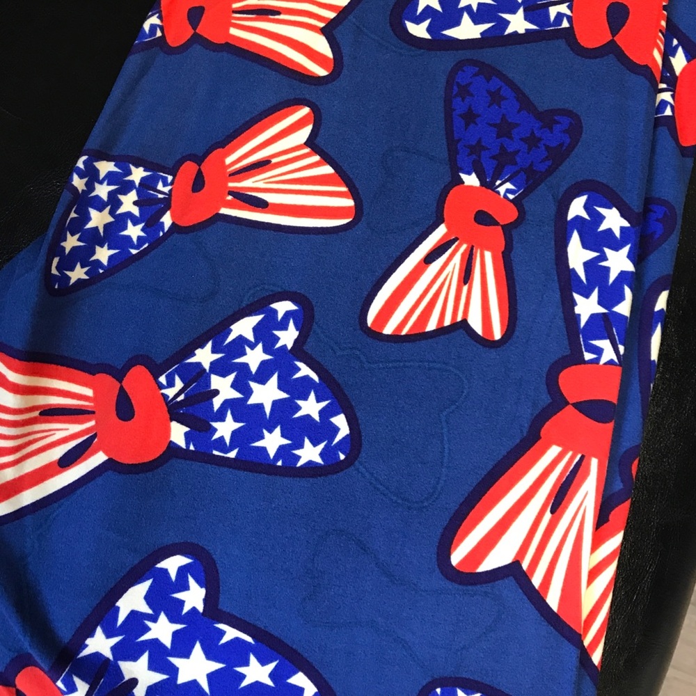 LulaRoe Americana Leggings Minnie Bows TC