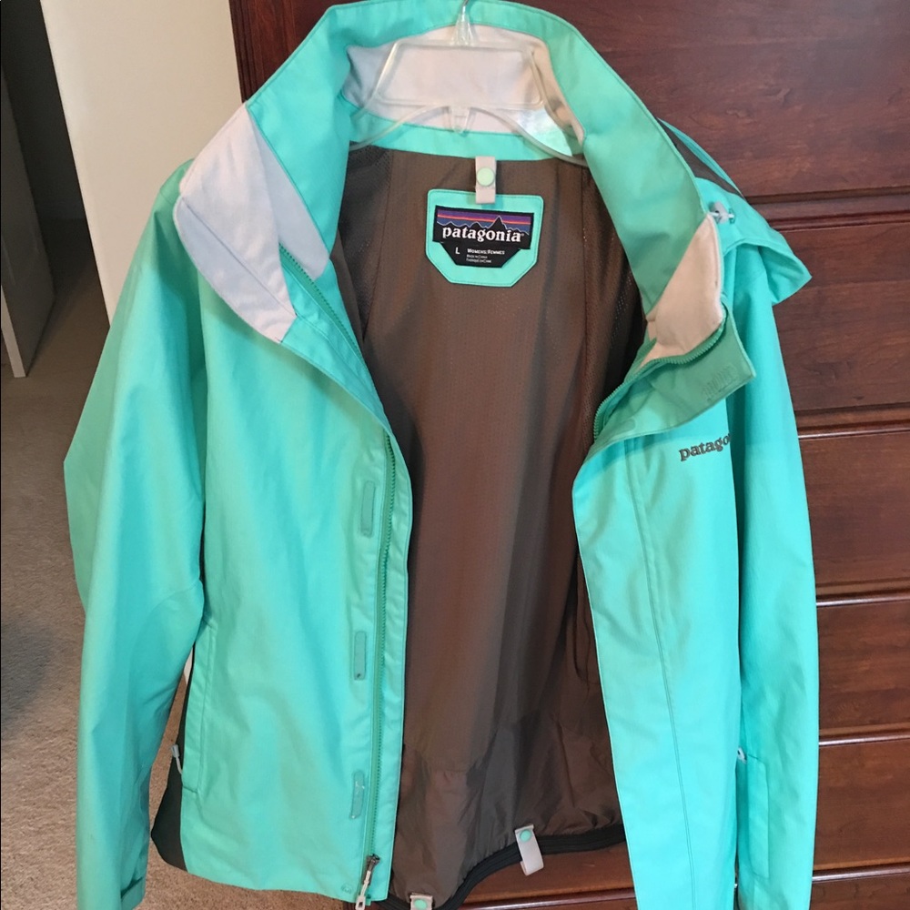 Teal rain jacket