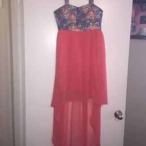 Floral summer high-low dress