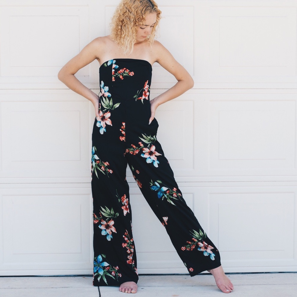Black Floral Jumpsuit