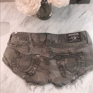 True Religion Bobby Camo Cut Off Shorts