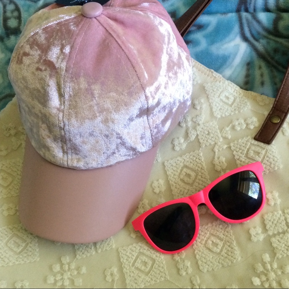 Velvet faux leather baseball cap