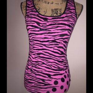 Hot pink zebra sequin tank 💋💄