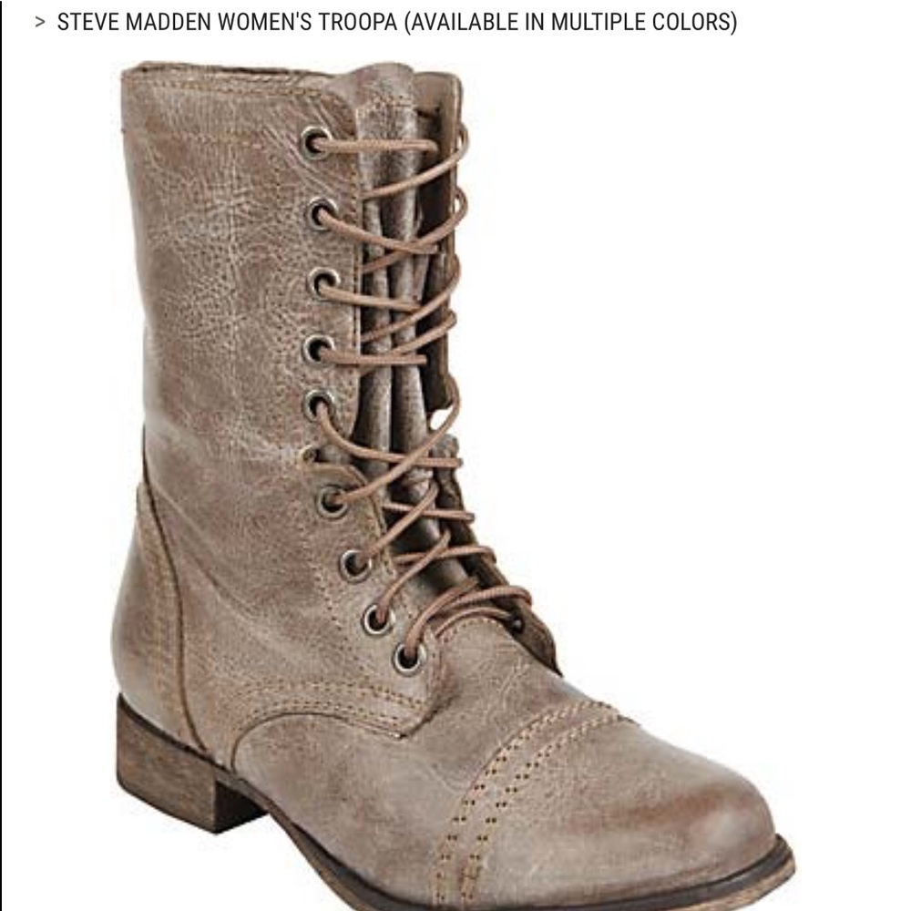 Steve Madden Troopa Combat Boots in Stone