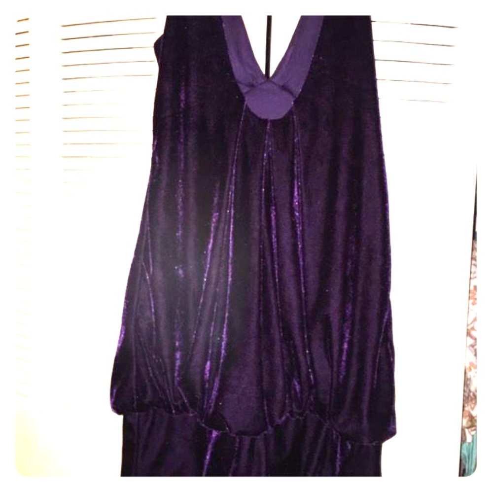 Violet Velvet puff mini dress