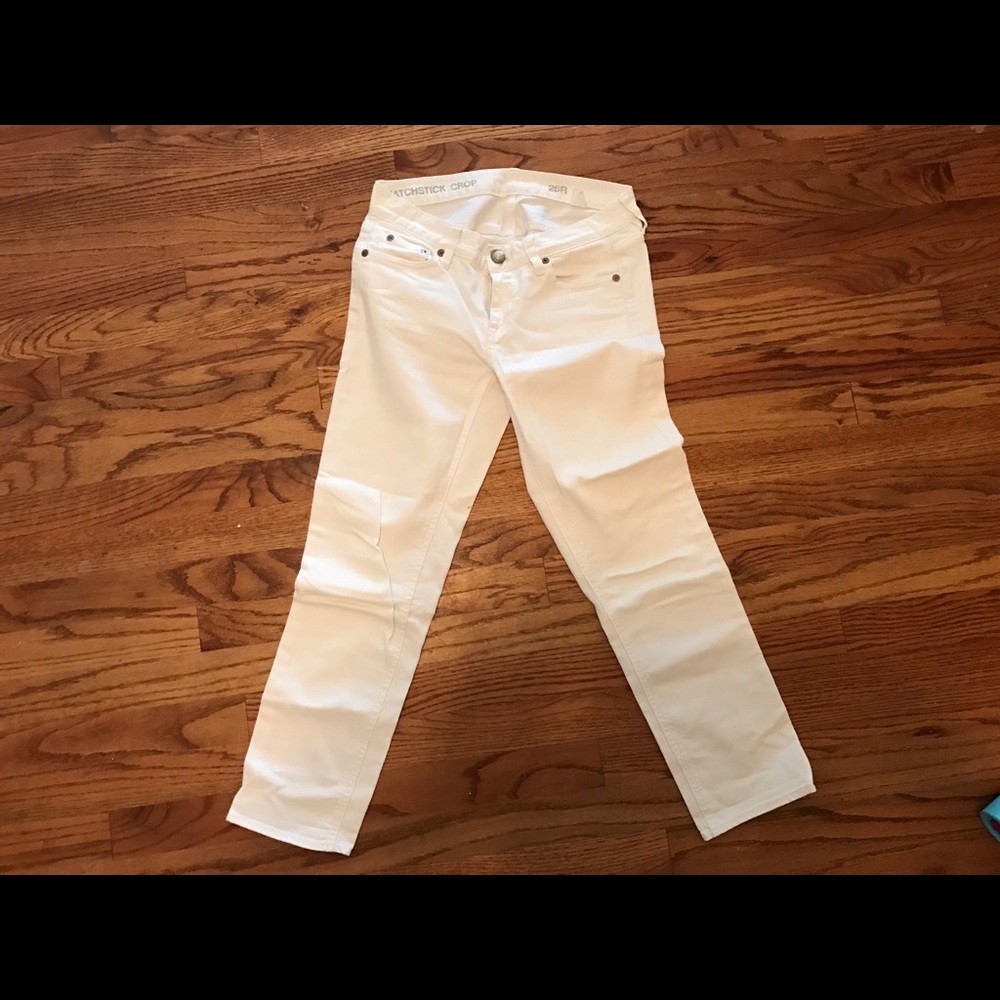 White denim crops