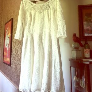 All white lace dress