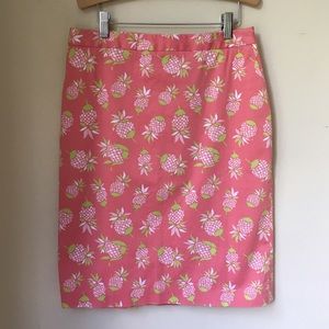 Brooks Brothers 346 Pencil Skirt Pink pineapples