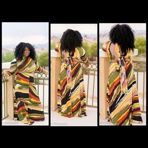 BEAUTIFUL MULTICOLOR LONG SLEEVE DRESS