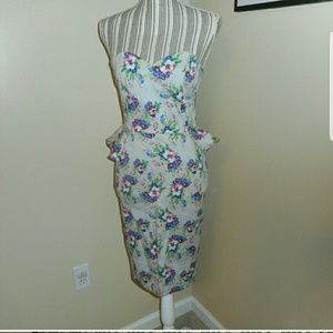 Asos floral strapless dress