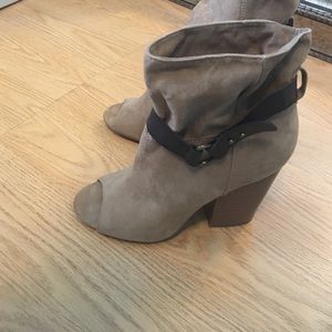Open toed heeled ankle booties