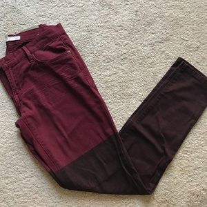 BCBGeneration Two toned maroon skinny jeans