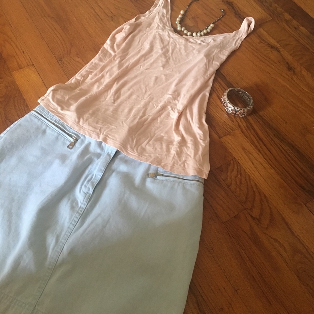 Limited light blue denim skirt