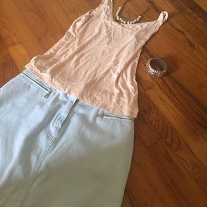Limited light blue denim skirt