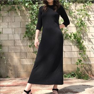 NEW Zara black sweater knit maxi long sleeve dress