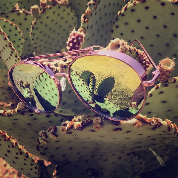 🆑Steam punk style reflective lens aviators - Picture 2 of 4