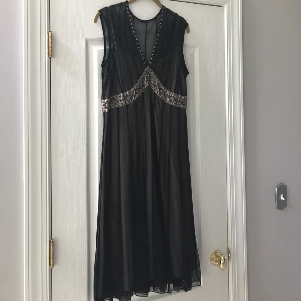 Black Overlay Sheath Dress