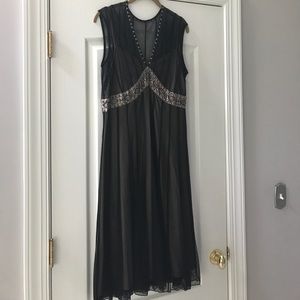 Black Overlay Sheath Dress