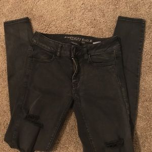 Distressed black American Eagle Jeggings size 2R