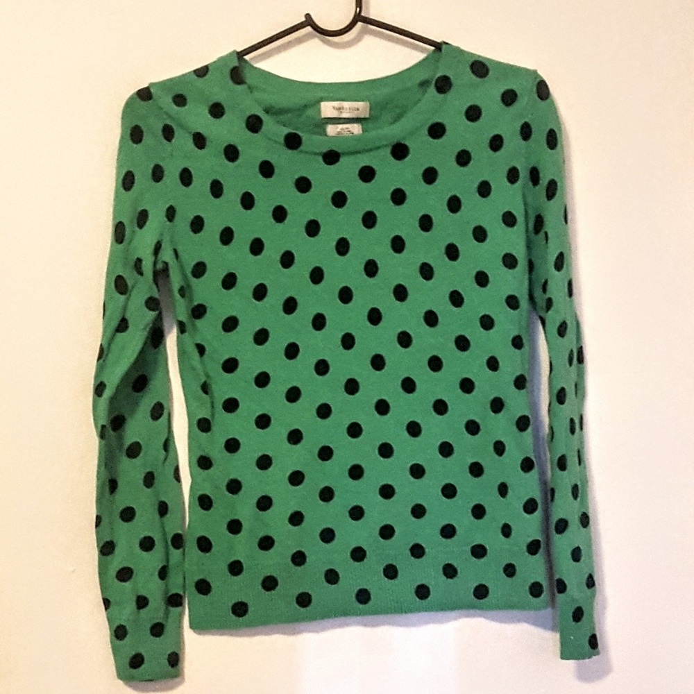 Van Heusen mint and navy polka dot top
