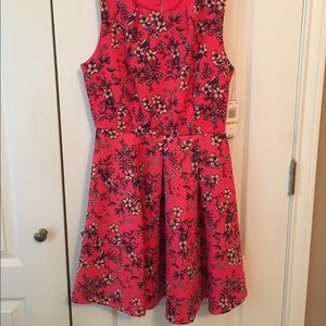Pink Floral Copper Key Dress