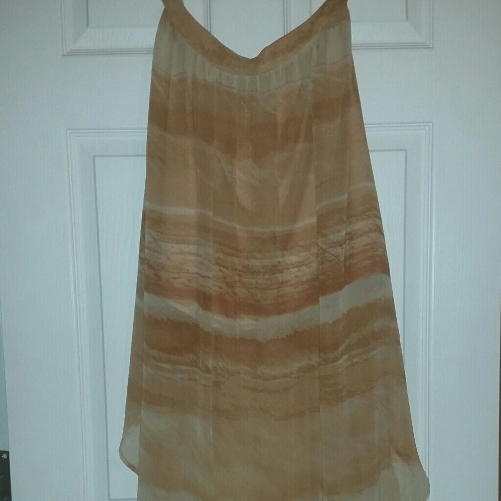 Sheer Skirt In Salmon With Side Slits NWOT