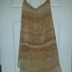 Sheer Skirt In Salmon With Side Slits NWOT