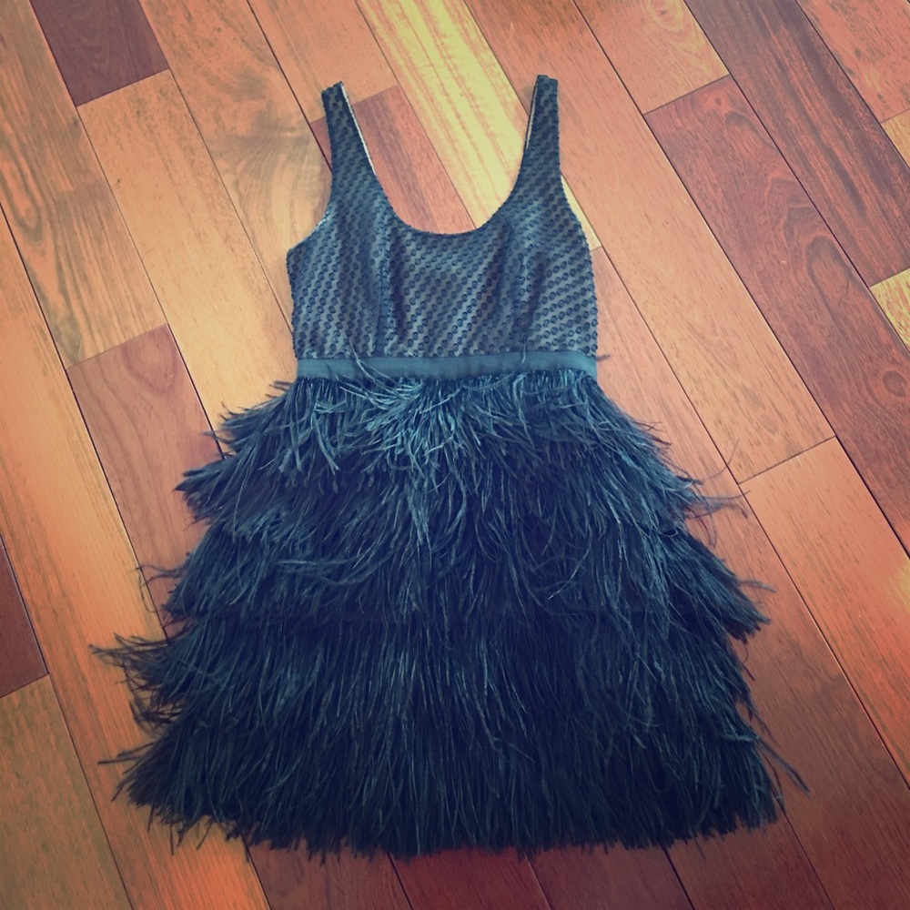 Urban Outfitters Black Feather Dress