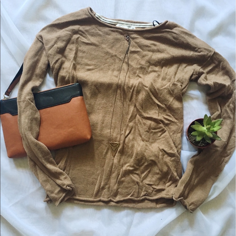 light weight tan sweater