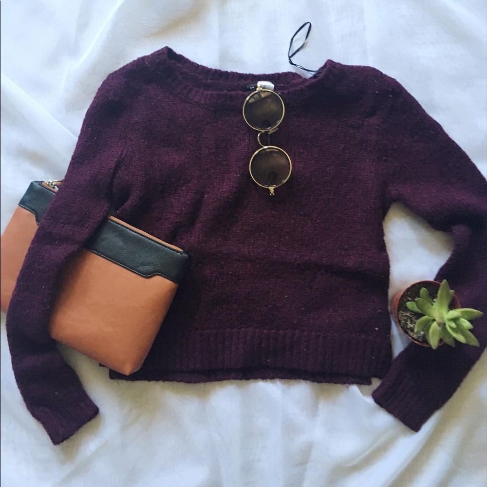 Fitted maroon sweater