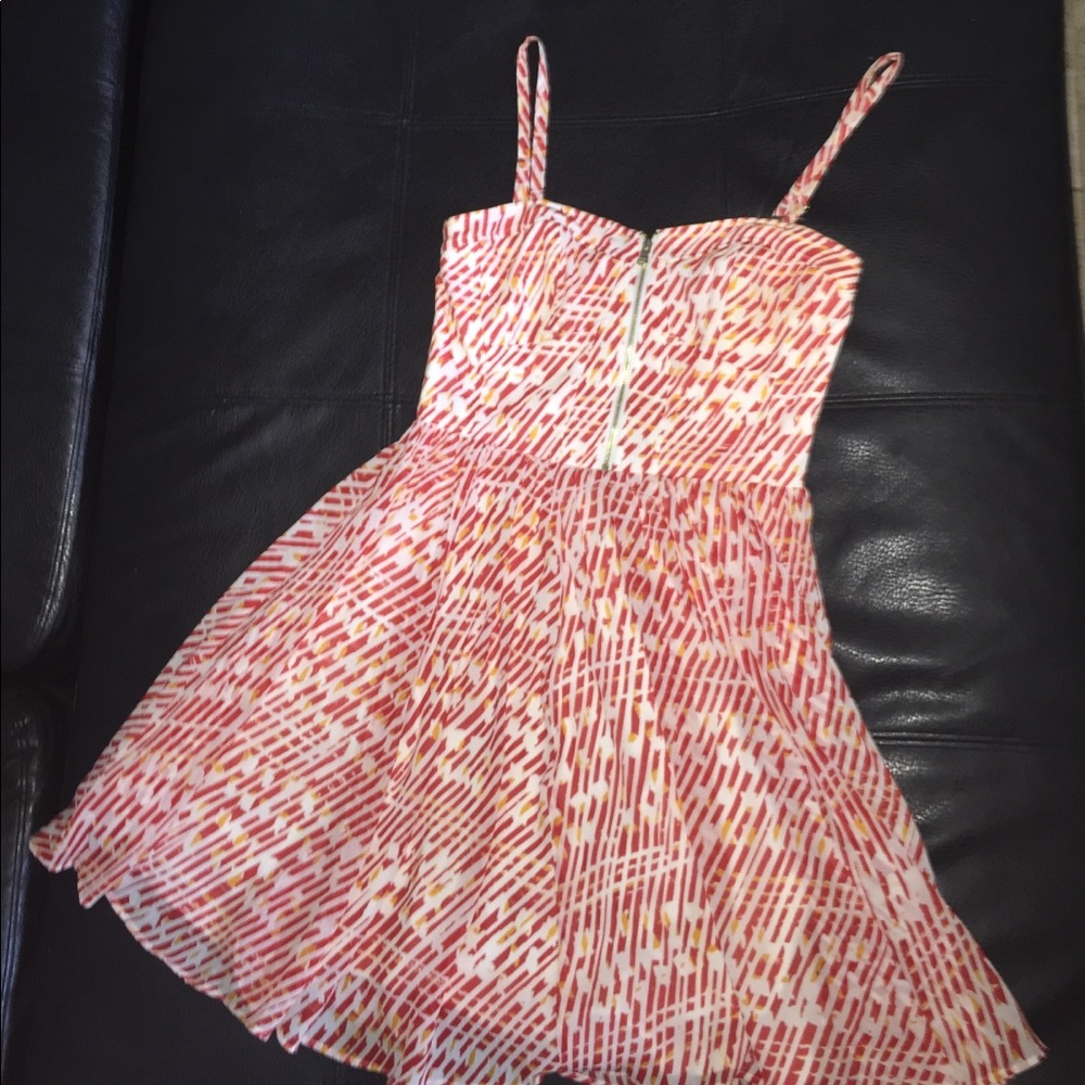 Guess Women's Sweetheart Zip Printed Chiffon Dress