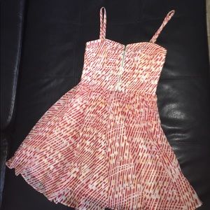 Guess Women's Sweetheart Zip Printed Chiffon Dress