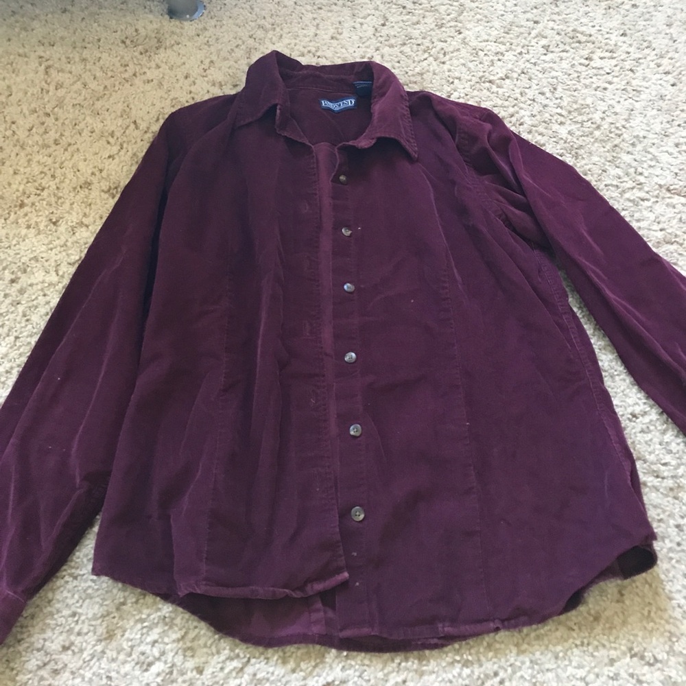 Maroon corduroy button up