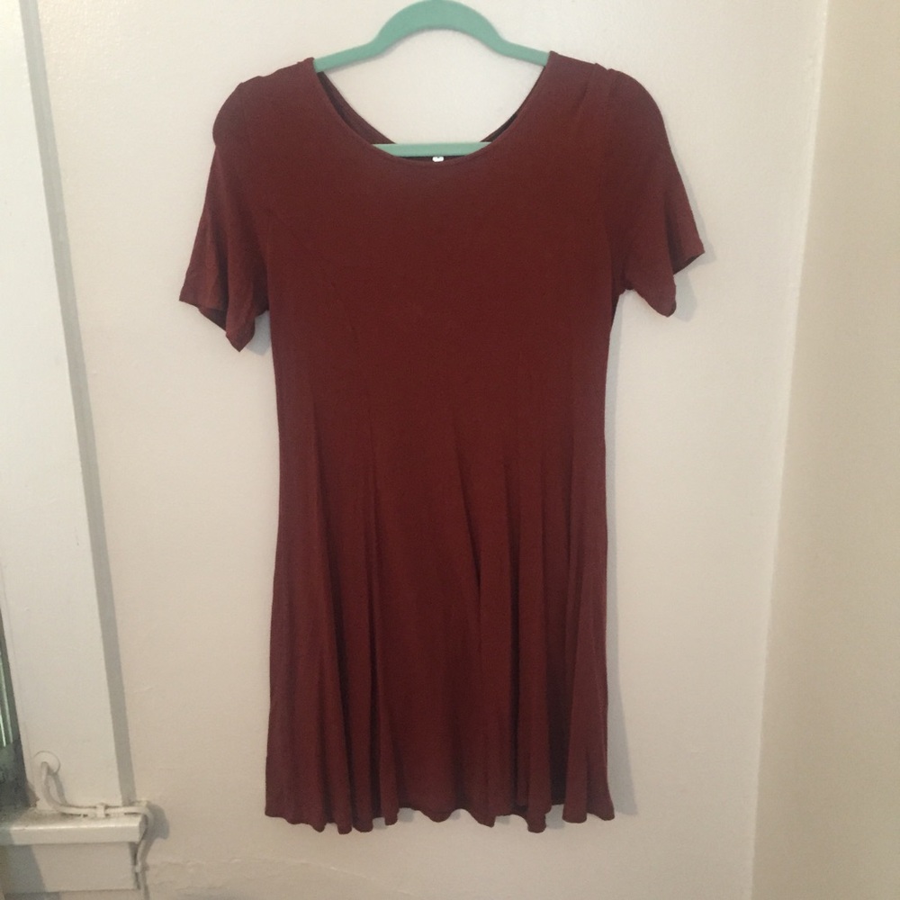 Burnt orange skater dress