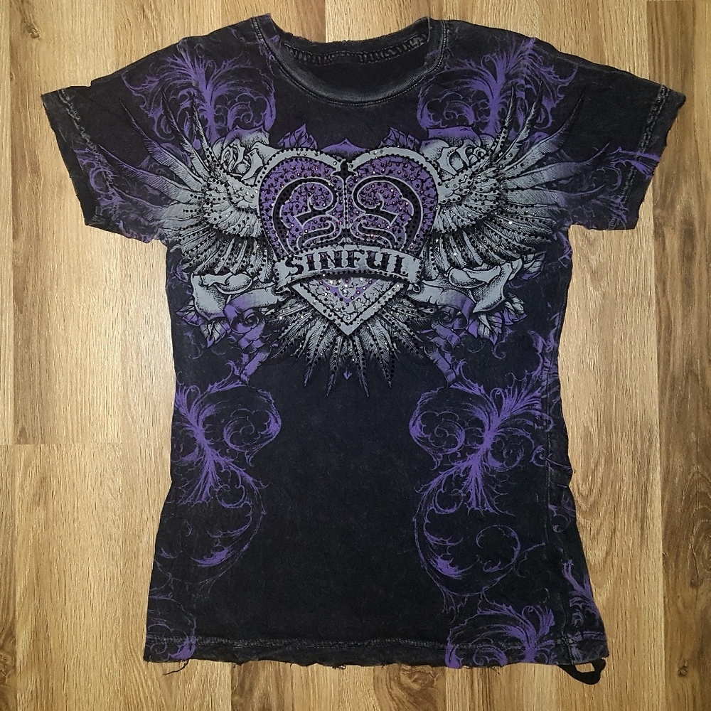 Sinful Purple Winged Heart Crystals Small